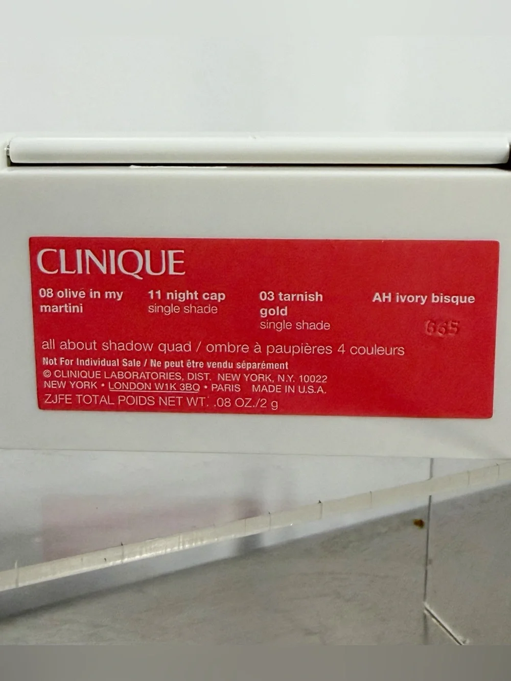 CLINIQUE All About Shadow Olive in My Martini / Night Cap / Tarnish Gold / Ivory